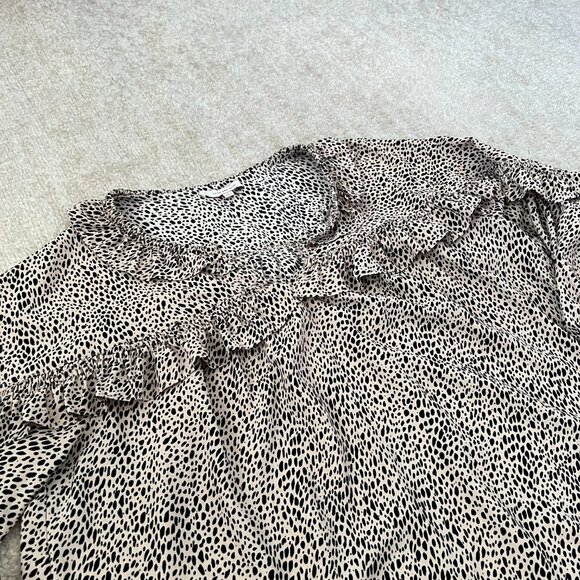 Stitch Fix Skies Are Blue 3/4 Sleeve Ruffle Blouse Top L - Picture 3 of 9